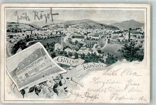 Kandern 1904 Gasthaus zur Blume Nachporto