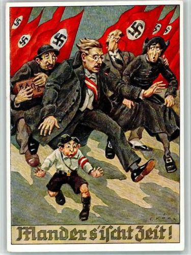 Graz 1938 Befreites Volk Schuschnigg Mander s'ischt Zeit sign. Köck