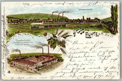 37589 W3355 Echte 1899 BOAKC Lithographie Brauerei Gasthaus Zum Gambrinus Franz Meynig Eisenbahn Hopfen