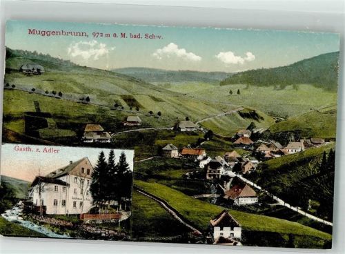 79674 W7868 Muggenbrunn Gebrauchsspuren Gasthaus-Pension zum Adler Schwarzwälder Bauernhöfe