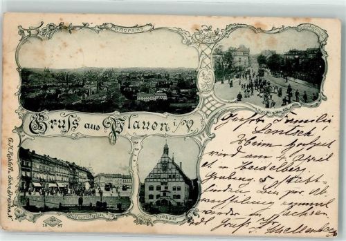 Plauen 1905 Neustadtplatz Rathaus