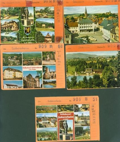 Sobernheim Lot mit 5 AK Musterkarten Original aus Metzarchiv Bestellvorgänge und Auflagenzahlen