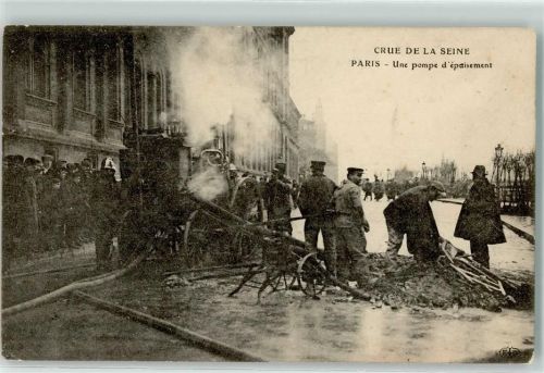 Paris Camion Pompiers Crue de la Seine AK