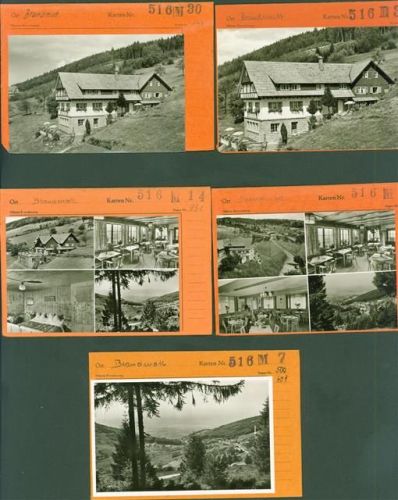 77887 W7595 Brandmatt Kleinposten bis 20 Lot mit 5 AK Musterkarten Original aus Metzarchiv Bestellvorgänge und Auflagenzahlen