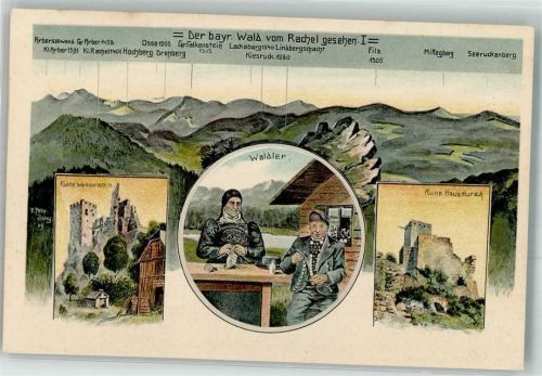 Waldershof sign. Eugen Felle Isny Ruine Weissenstein Waldler Ruine Haus Murach