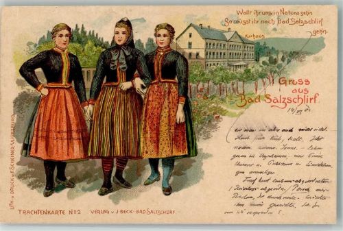Bad Salzschlirf 1901 Trachtenkarte No. 2