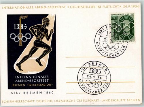 Bremen 1956 Abend-Sportfest Leichtathletik im Flutlicht