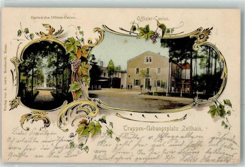 Zeithain 1902 Offizier Casino Garten Truppen Übungsplatz Reben Bahnpost Berlin Dresden