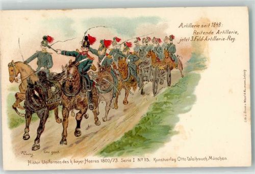 1900 Histor. Uniformen des bayer. Heeres 1800/73 Serie I Nr. 15 Verlag Weihrauch AK
