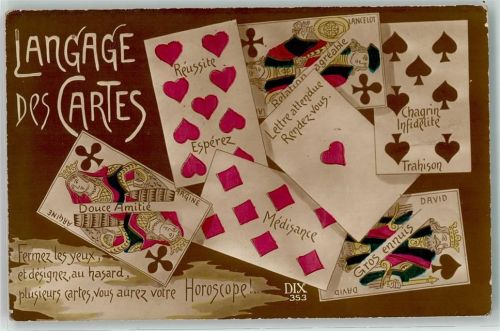 Langage des Cartes Verlag DIX 353 Kartenspiel Foto AK