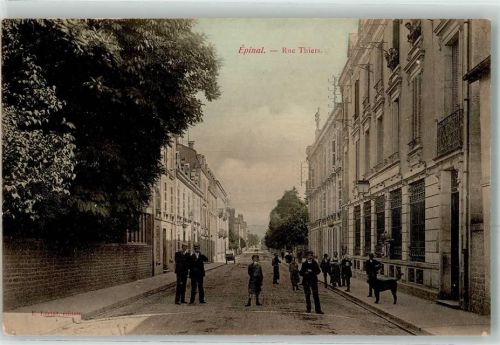 Epinal Rue Thiers Mann Kind Hund