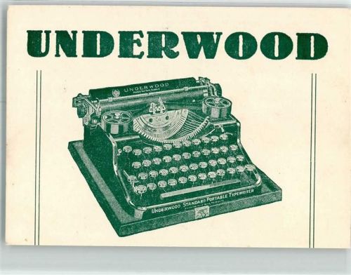Werbung Underwood Schreibmaschine