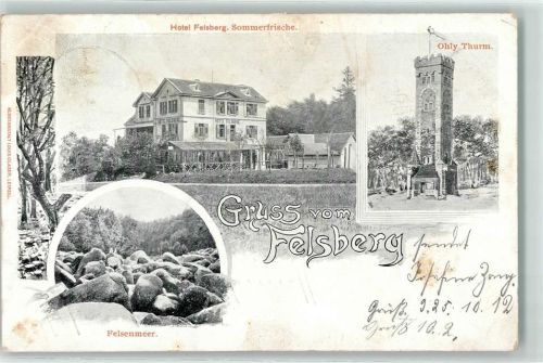 64686 W6147 Felsberg 1904 - Hotel Felsberg Ohly-Turm Felsenmeer
