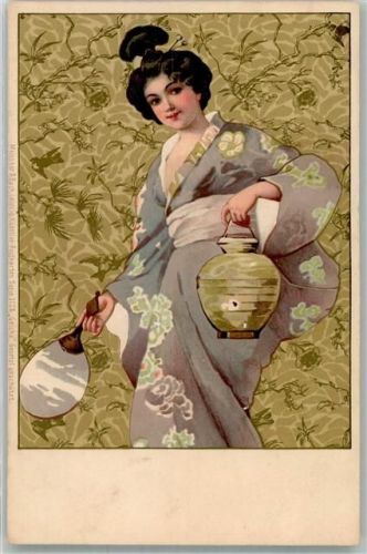 1900 Meissner u. Buch Serie 1128 Geisha Jugendstil