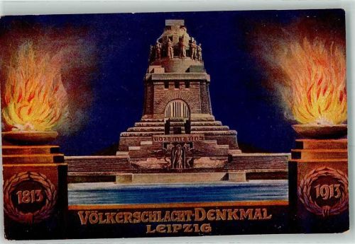 Leipzig Weihe des Völkerschlachtdenkmal 18. Oktober 1913 Sonderstempel Maschinenstempel