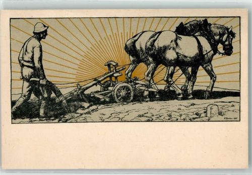 1916 Pflug sign. Fritz Boehle Serie I Nr. 1 Verlag Klimsch