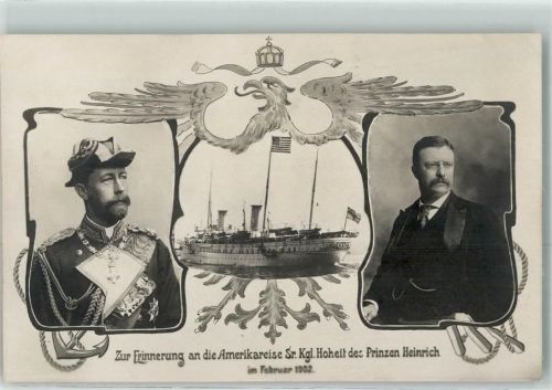 1902 Erinnerung Amerikareise des Prinzen Heinrich 1902 Jugendstil AK