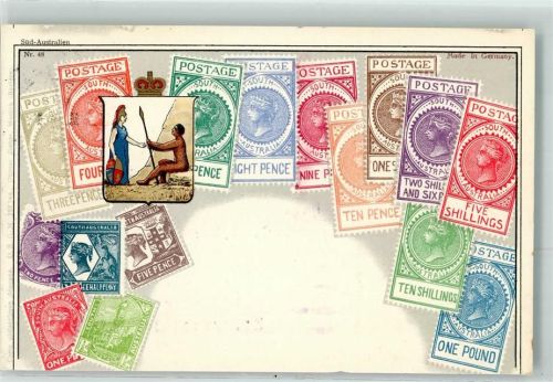 Briefmarkenabbildungen Krone Volkstyp Speer Wappen Süd Australien