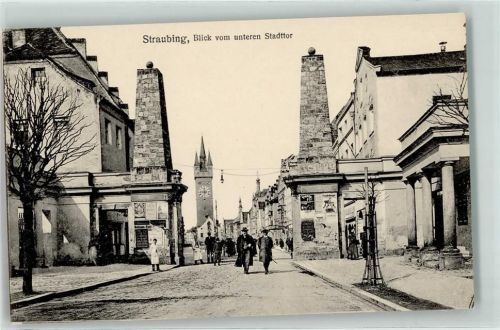 Straubing Unteres Stadttor Emailleschilder Stadtturm