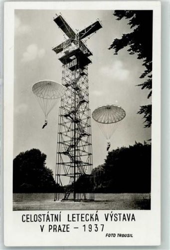 Prag 1937 Aussichtsturm Celostatni Letecka Vystava foto Trousil