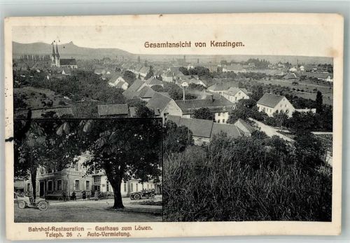 Kenzingen Bahnhof-Gasthaus zum Löwen Pfarrkirche St. Laurentius