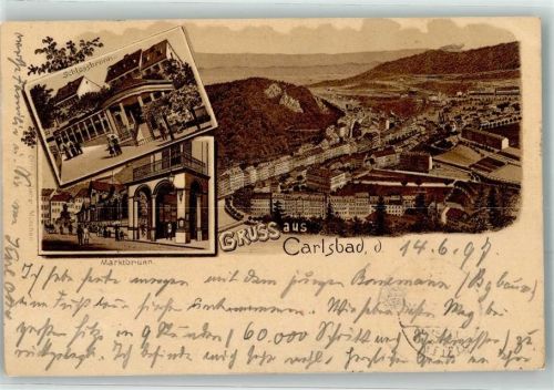 Karlovy Vary 1897 Ottmar Zieher Schlossbrunn Marktbrunn