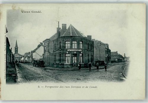 Conde 1916 Rues Dervaux Kinder Kirche Pferdewagen Feldpost Bayr. Etappen Mun. Kolonne No.6 Armes