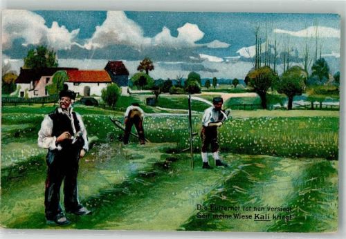 Bauern bei der Mahd der mit Kali gedüngten Wiese Kalisyndikat G.m.b.H.