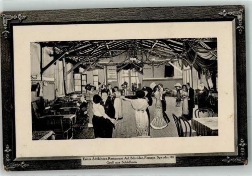 10115 W1000 Schildhorn Prägedruck Erstes Schildhorn Restaurant Ad. Schröder Gruss Gasthaus Tanz