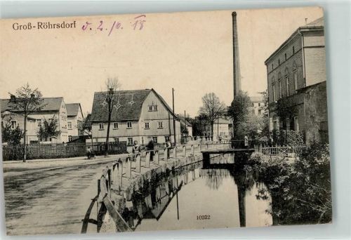 Großröhrsdorf 1918 Fabrik Industrieschornstein