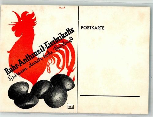 Ruhr-Anthrazit Eierbriketts Werbung Bergbau