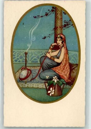 1930 Orientalin Italienische Künstlerkarte sign. Chiostri