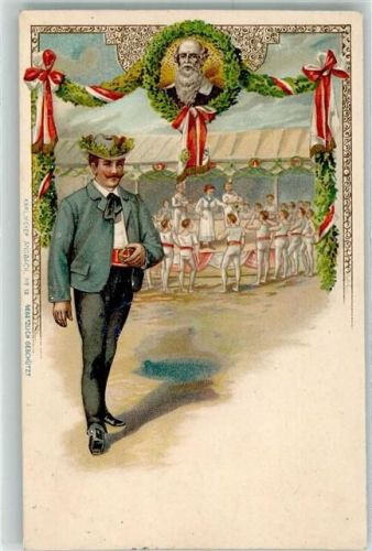 Turnfest AK Turnvater Jahn 1910 Lithographie / Prägedruck