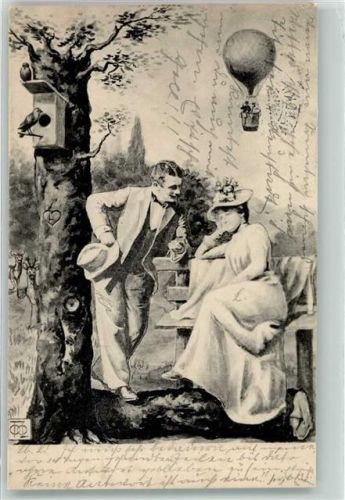 1904 Liebespaar AK