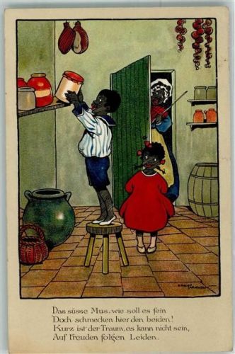 In der Speisekammer, der leckere Mus Kinder sign. Parkinson, Ethel Verlag Dondorf Nr. 518