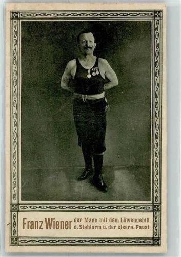 1913 Variete Franz Wiener Löwenebiß und Stahlarm AK