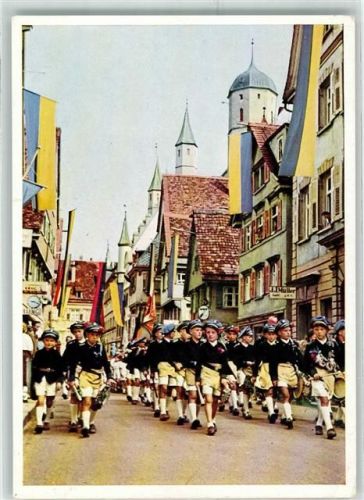 Biberach Biberacher Schützenfest Historisches Kinder und Heimatfest Schützentrommler Fahne Gelb Blau Tracht Uniform Turm