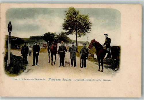 Saales 1899 Frontiere franco-allemande Zollbeamte Grenzstein