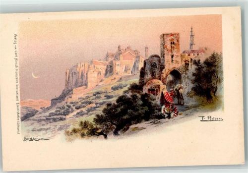 Bethlehem - sign. F. Perlberg Künstlerkarte
