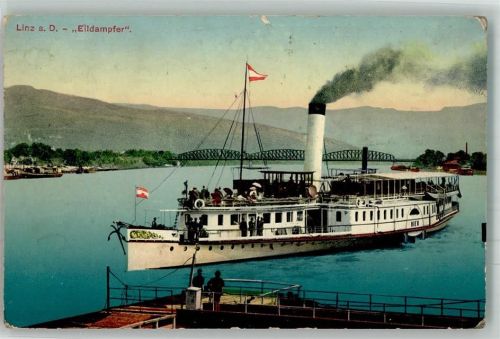 Linz 1916 Hafen Eildampfer Wien