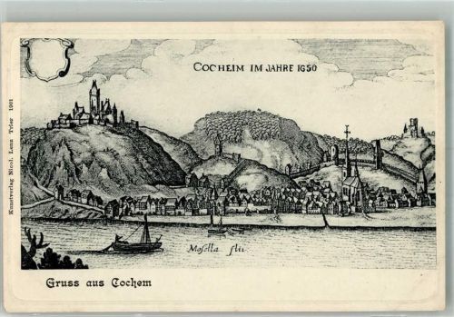 Cochem Stich auf AK Cocheim im Jahr 1650