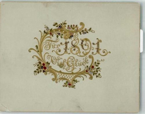 Prägedruck Für 1891 viel Glück mit Glimmer Spruchmotiv