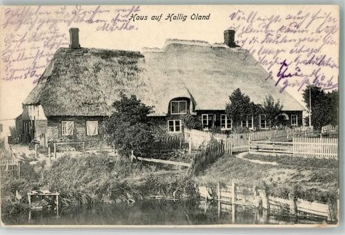 Langeneß 1906 Haus auf Hallig Oland