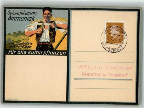 Schwefelsaures Ammoniak Bauer Sense schärfen Düngerwerbung 1932
