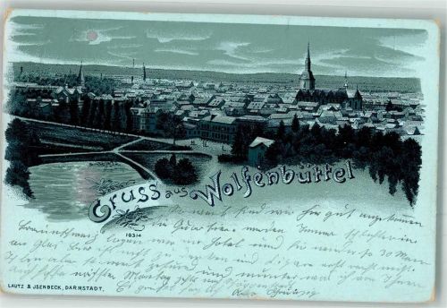 38300 W3340 Wolfenbüttel , Niedersachs 1899 Lithographie