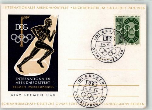 Bremen 1956 Internationales Abend-Sportfest im Weserstadion des ATSV 1860 Olympischer Tag