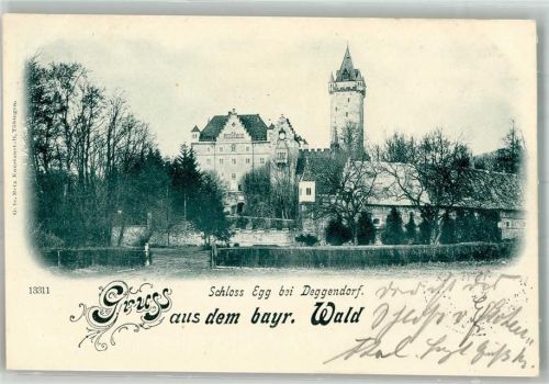 94469 W8360 Deggendorf 1899 Foto AK Schloss Egg Adelskorrespondenz