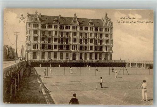 Middelkerke 1924 Foto AK Tennis Grand Hotel