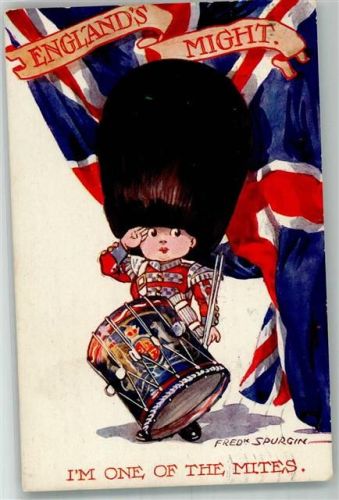Englands Might Kind kleiner Trommler Patriotik WK I
