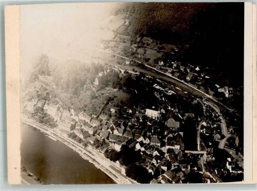 Neckarsteinach Vogelschau Original aufmontierte Verlagsmusterkarte